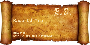 Radu Dóra névjegykártya